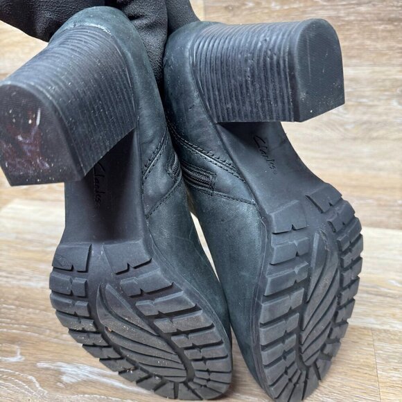 Collection by Clarks Verona Ease Black Leather Ankle Boot Women's Size 9 - Picture 4 of 6